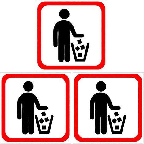Set mit 3 Aufklebern für Gartenmülltonnen – Warnschild – Klebeaufkleber (1/4)