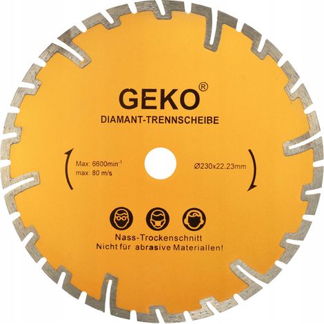 Disco de corte diamond geko g00226 230 mm soldado láser