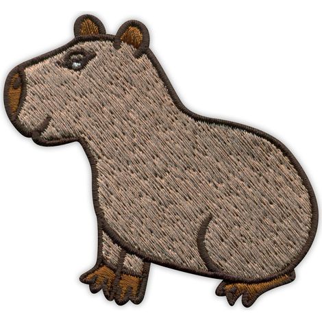 Aufnäher Capybara – zum Aufbügeln / mit Heißsiegel-Rückseite – gestickter Aufnäher/Abzeichen/Emblem