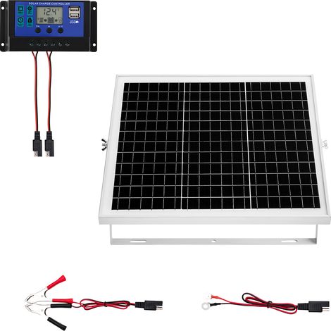 Mophorn 12V Monokristallines Solarpanel-Kit 20W, Batterieladegerät mit MPPT-Controller & verstellbarer Halterung, IP67 wasserdicht für Fahrzeuge, Boote, Wohnmobile und Anhänger