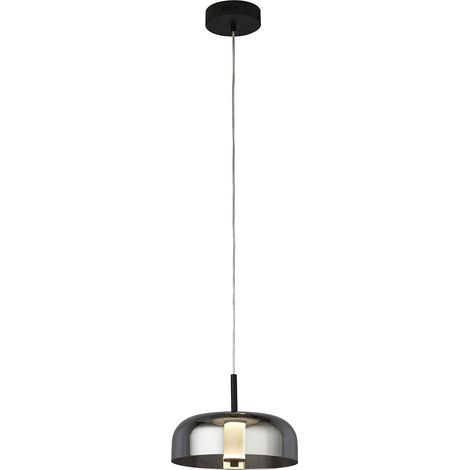 Lampadario Contemporaneo Frisbee Acciaio Nero Vetro Led 16,37W 3000K (1/5)