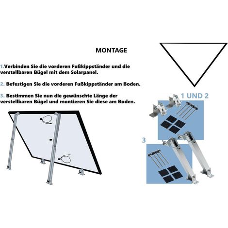 Solarmodul Halterung 15°-30° Silber - 1er Set - Balkonkraftwerk PV-Modul