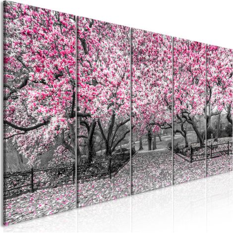 Tableau 5 Panneaux "Magnolia Park Narrow Pink" 80 x 200 cm (1/2)