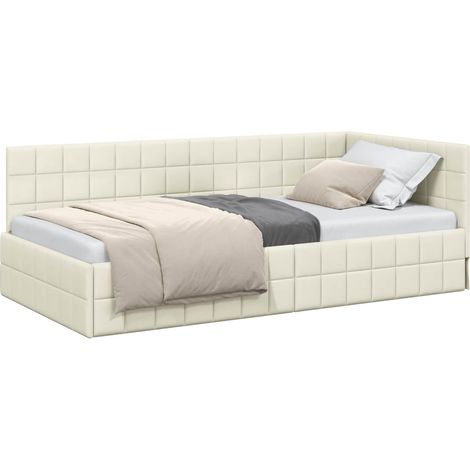 Maison Exclusive - Cornice del letto ad angolo Crema 100 cm x 200 cm Velluto