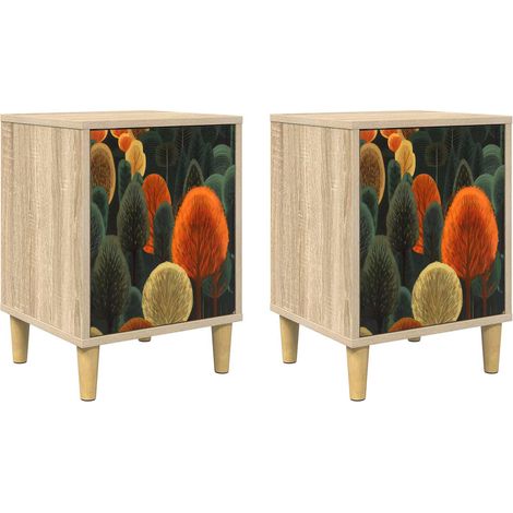 Maison Exclusive - Armadio da Notte ZAANDAM 2 pz Rovere Sonoma 36 x 33 x 50 cm (1/5)