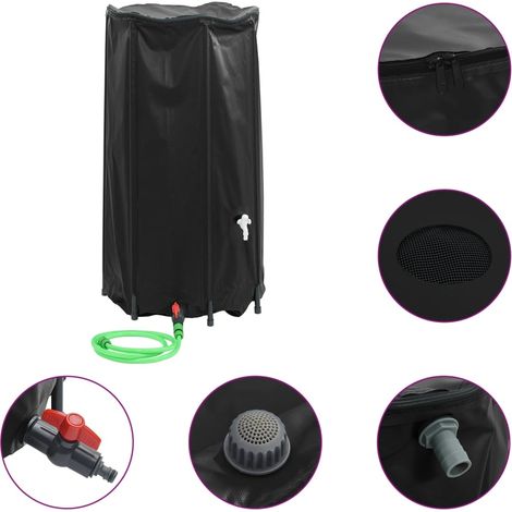 Serbatoio dell'acqua pieghevole con rubinetto, 250 L, in PVC (1/5)