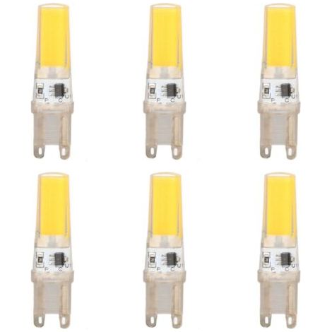 RHG Ampoule LED G9, 9W  Halogène Lampe,Cool White 6500k, 500LM G9 LED Sans Scintillement, Dimmable,pour Chambre Salon Cuisine,6PCS [Classe énergétique F] (1/5)