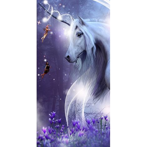 Drap de Plage en coton - 70 x 140 cm - Imprimé licorne - Livraison gratuite