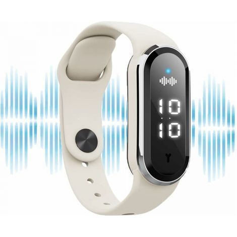 Bracelet anti-moustique ultrasonique Montre à insectes USB rechargeable/étanche pour enfants et adultes (blanc) (1/5)