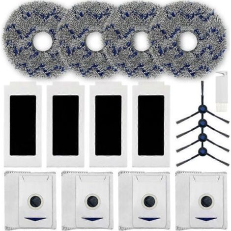 Accessoires pour aspirateur robot ECOVACS DEEBOT T30 Omni / T30 PRO Omni : brosse latérale, filtre HEPA, chiffon de nettoyage