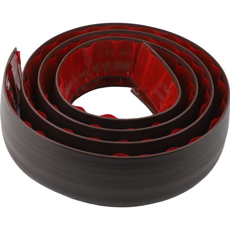 Barre Transition Sol 6.56FT Auto Adhésive PVC Seuil Porte – Couvre Stratifié Diviseur Plat Connexion Joints, Noir Noyer 50x10mm/2.0x0.4in (1/4)