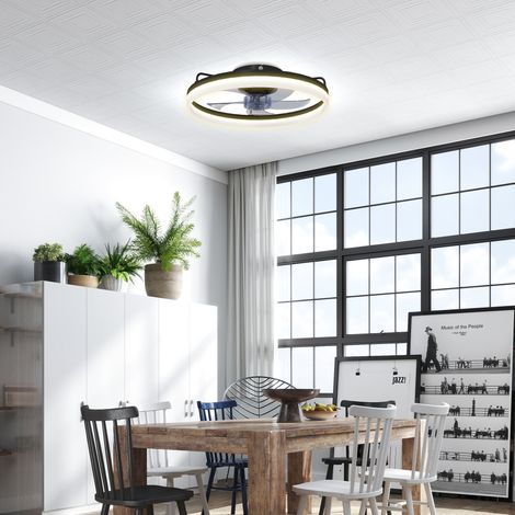 Ventilateur de plafond avec éclairage et télécommande. Ventilateur de plafond LED de 50 cm avec 3 couleurs. 6 vitesses. Minuterie. Intensité lumineuse réglable. (1/5)