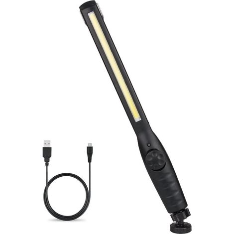 Linterna Taller LED Recargable, 4 Modos Lámpara de Inspección, LED Portátil Linterna con Base Magnética y Gancho para Emergencia, Taller, Automóviles (1/5)