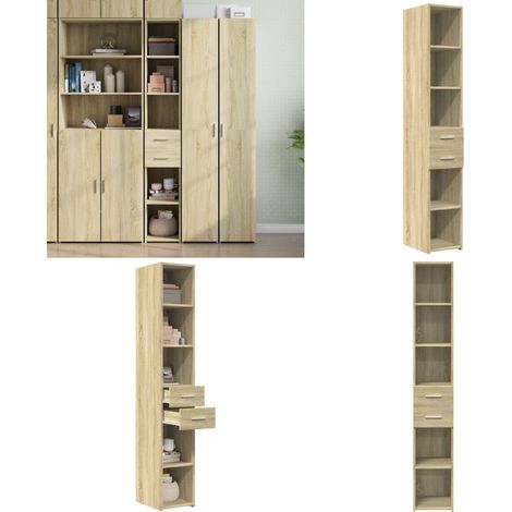 Highboard Sonoma-Eiche 30x42,5x185 cm Holzwerkstoff - Sideboard - Hochschrank - Wohnzimmermöbel - Eiche Dekor - Holzwerkstoff - Home & Living (1/5)