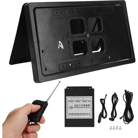 Plaque d'immatriculation américaine réversible avec cadre électrique et télécommande pour voiture, support métallique standard US, fixation facile