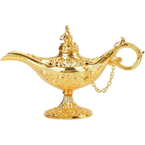 Lampe Aladdin - Pot À Thé Ou À Huile En Métal Sculpté - Décoration Intérieure Arabe Vintage - Article De Collection En Cuivre - 1 Pièce (1/5)