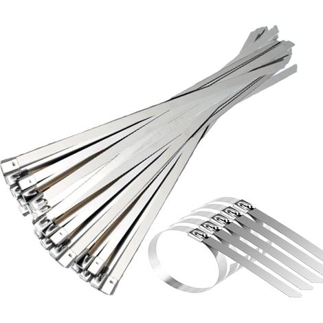 Collier de Serrage Inox 500 10mm, Serflex Inox, 30 Pièces Attache Câble en Acier Inoxydable, Pour Enroulement D'échappement, Câbles Groupés, Entretenir les Clôtures - 50010mm 30PCS (1/5)