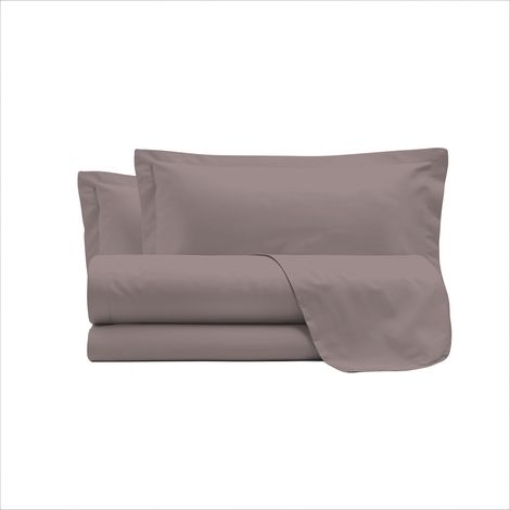 Set Lenzuola Sopra Sotto e Federe Matrimoniale Maxi 180x200 cm Linea Cloe in Raso di Cotone Rosa Antico (1/4)