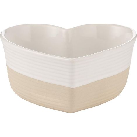Plat de cuisson rustique en forme de cœur 375 ml avec motif cœur gravé durable et élégant pour la cuisson et le service (1/5)