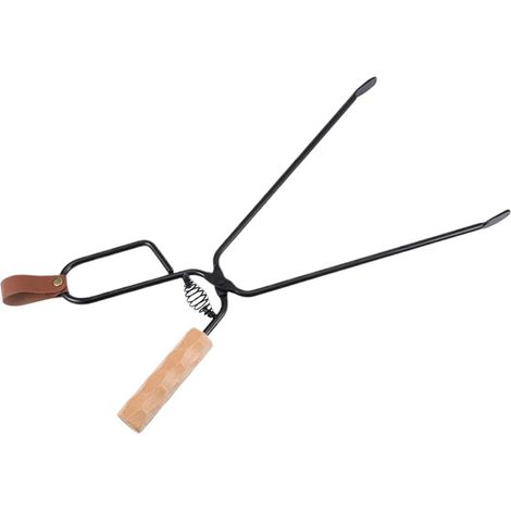 Pince bûches 45 cm, outil cheminée barbecue, manipulation feu sécurisé (1/5)