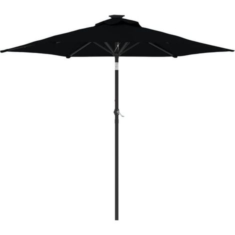Parasol de jardin, poteau en acier noir, dimensions 225 x 225 x 212 cm (1/5)