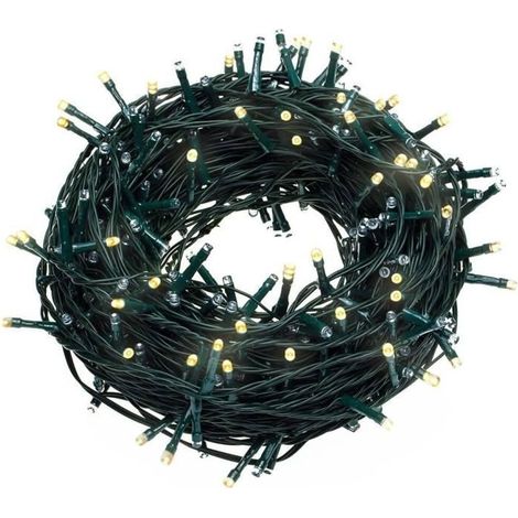 30 m guirlande lumineuse LED, étanche, 200 LED blanc chaud, 8 modes, pour jardin et décoration extérieure