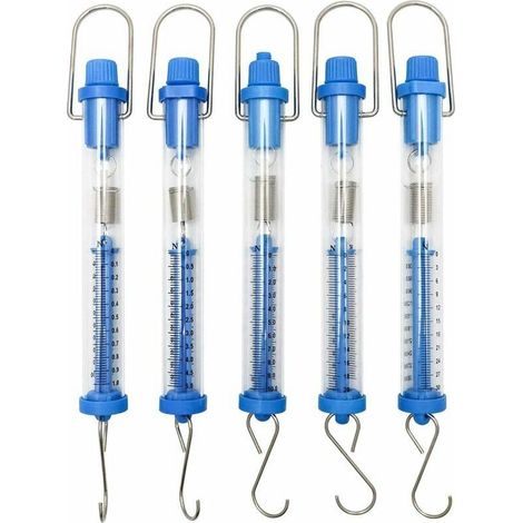 Set mit 5 Federwaagen, transparente Federwaage, Hängerohr-Federwaage, 1N, 5N, 10N, 20N, 30N (1/5)
