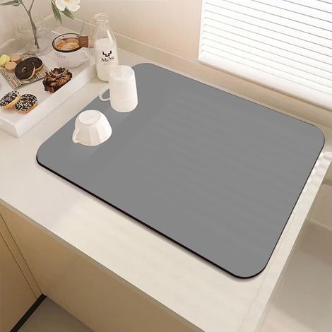 Tapis égouttoir de Cuisine, à Vaisselle antidérapant, pour comptoir Boire Animaux Compagnie(Gris Clair,30 x 40cm) Gris Clair 40 30 cm'40 x 30 cm Gris Clair'Gris Clair'40 x 30 cm (1/5)