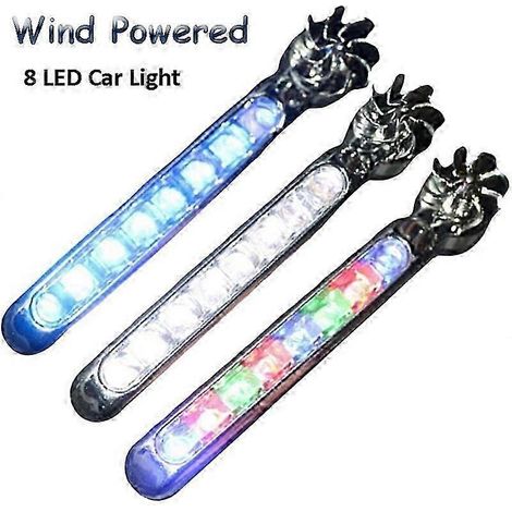 Phare de voiture extérieur à 8 LED alimenté par le vent, feux de jour, antibrouillards, feu de jour automatique, énergie éolienne, sans câblage (1/4)