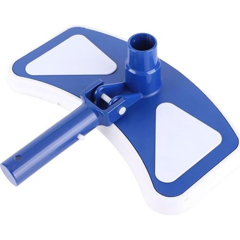 Tête D'aspirateur de Piscine Lestée avec Brosses en Nylon Inférieures pour Piscines, Outils de Piscine de Brosse de Tête D'aspiration D'aspiration Bleue et Blanche Courbée de Piscine (1/5)