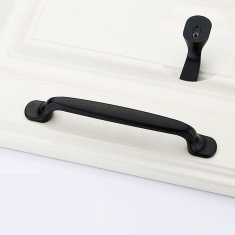 20 schwarze Türgriffe für Küche, Schlafzimmer und Küchenschränke, inklusive Schrauben, aus Aluminiumlegierung, Lochabstand 128 mm (1/5)
