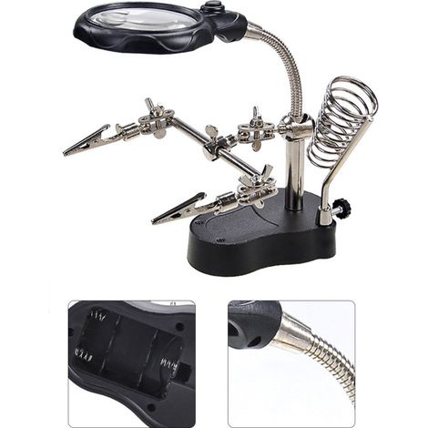 Irovami Station de soudage avec loupe, lampe LED et pinces auxiliaires pour la réparation de matériel (1/5)