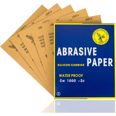 20 feuilles papier abrasif Eagle, polissage auto, grains 3000/5000/7000, sec et humide (1/5)