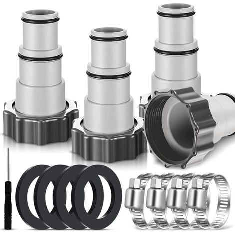 Lot de 4 adaptateurs de piscine A pour piscines Intex, adaptateur de tuyau de piscine A 32-38 mm, kit de connexion de pompe, adaptateur de tuyau, adaptateur de tuyau, adaptateur de tuyau de piscine fi (1/4)