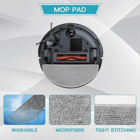 NALOOKAMIC Pièces de rechange pour aspirateur robot Honiture V8 Pro et Lubluelu L20 : brosse latérale principale, filtre HEPA et lingette de nettoyage.
