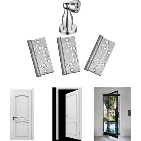 Bisagra de extremo largo de 4 pulgadas para puerta plateada