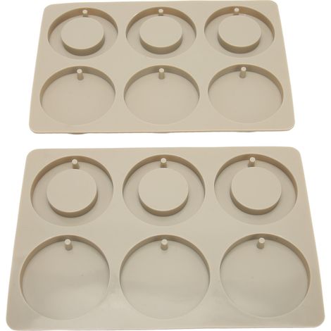 Moules en Silicone à 6 cercles, 2 pièces, moules à cire pour bougies, pltre d'aromathérapie, savon fait à la main, DIY (1/5)