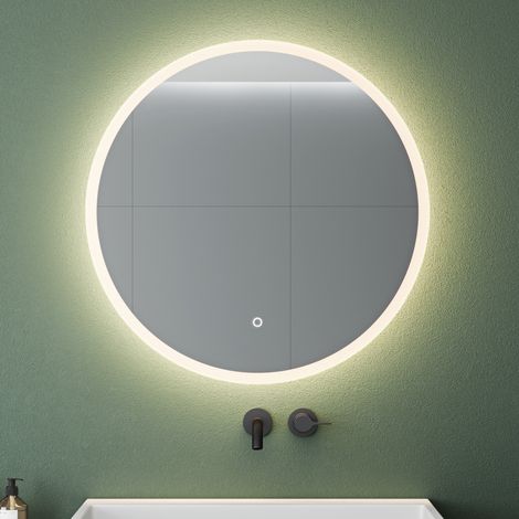 Mai & Mai Miroir de Salle de Bain avec Éclairage LED Glace Suspendu Miroir Rond Diamètre de 70 cm Anti-Buée LS 05 (1/5)