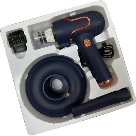 Aspirateur anti-acariens portable sans fil et léger, bleu foncé, pour la maison, le matelas et la voiture.