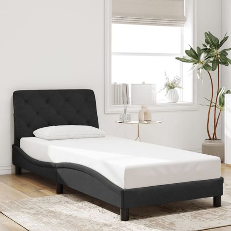 vidaXL Giroletto senza Materasso Nero 80x200 cm in Velluto (1/8)