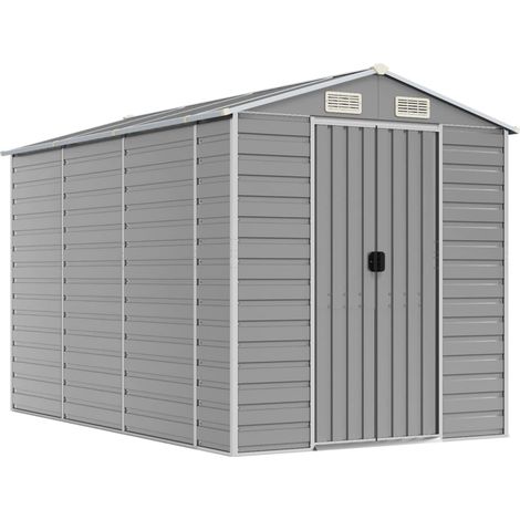 Maison Exclusive - Abri de jardin gris clair 191 x 300 x 198 cm en acier galvanisé (1/5)
