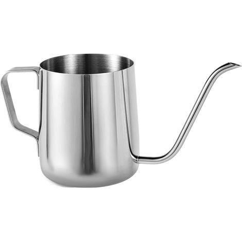 Arrosoir pour Plantes, 350ml Acier Inoxydable Pot Arrosage Plante Petit Arrosoir avec Long Bec pour Intérieur et Extérieur Jardin Fleurs et Bonsaï (Argenté) (1/5)