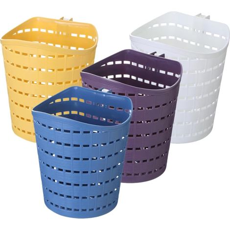 Hanging Plastic Storage Basket with Rotating Hook, Set of 4, Sturdy and Versatile for Kitchen and Bathroom (1/5)