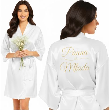 Vestaglia da sposa bianca, taglia L (1/5)