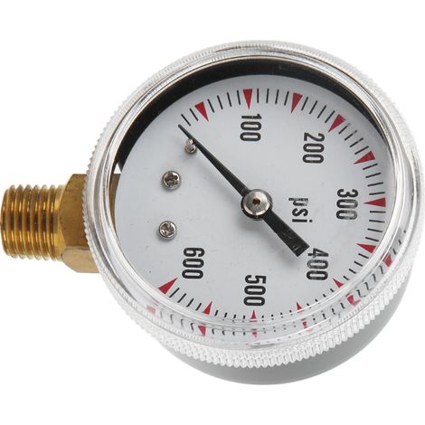 Manomètre radial Y50 0-600 psi acier inoxydable laiton raccord 1/4 NPT pour mesure pression eau air huile hydraulique (1/5)
