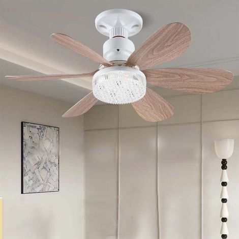 Lampe ventilateur E27 LED silencieuse avec 3 vitesses réglables, lumière dimmable, télécommande, pour salon, cuisine, chambre (1/4)