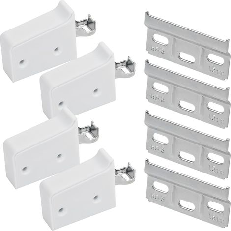 Supports Réglables pour Meubles Suspendus, Lot de 4, Kit de Fixation Murale Haute Résistance pour Meubles Hauts de Cuisine, Blanc (1/5)