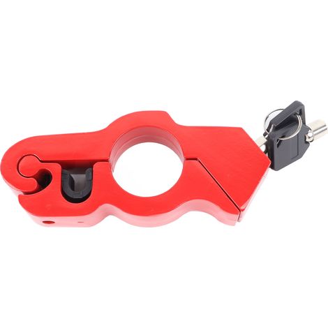 Antivol guidon rouge aluminium robuste, cadenas moto anti-vol, sécurité vélo électrique, verrou guidon moto résistant, antivol scooter renforcé (1/5)
