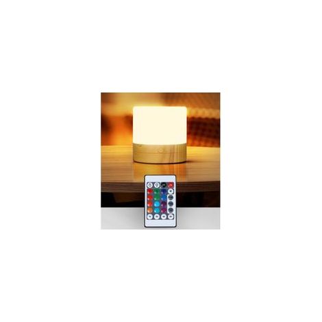 Portable RGB LED Table Lamp, Remote Controlled, Waterproof IP44, USB Rechargeable, 16 Colors, 4 Modes, Ambient Lighting for Garden or Bar, 10cm (1/5)