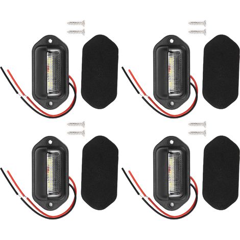 Plaque d'immatriculation LED 12V 6LED x4, Blanc Lumineux, Étanche Auto (1/5)